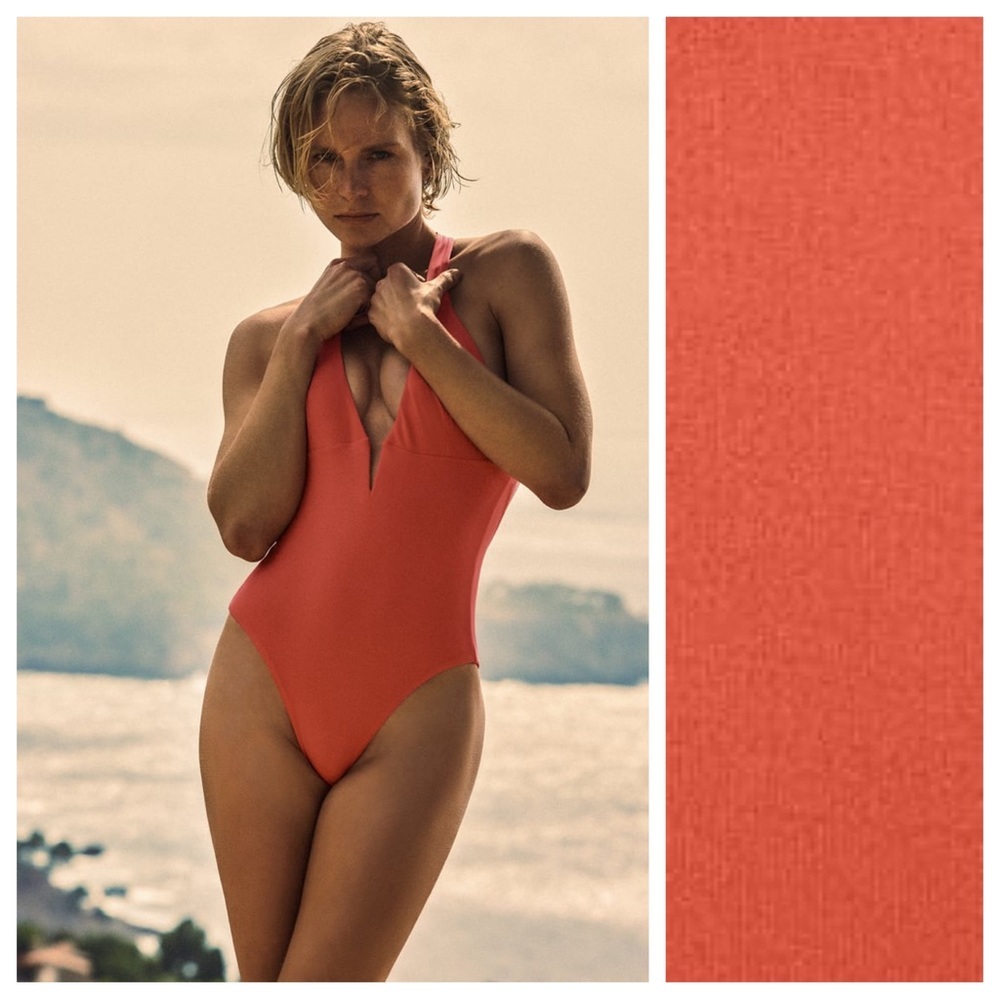 Zara Coral One Piece Swimsuit
